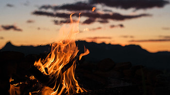 Fire, Bonfire, Night, Dark, Flame, Blur, Smooth HD wallpaper