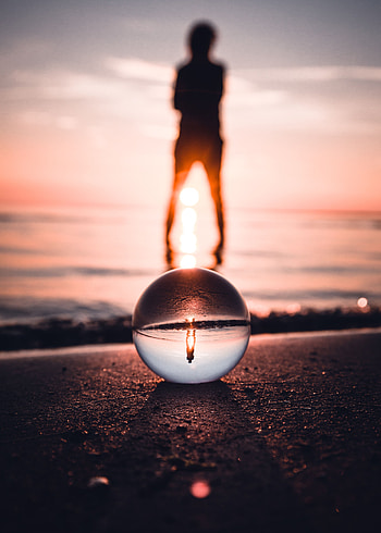 Reflection, Silhouette, Miscellanea, Miscellaneous, Glass, Ball HD phone wallpaper