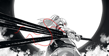 drawing, Digital Art, Samurai, Sword, Katana, Dark, Anime, Selective Coloring / and Mobile Backgrounds HD wallpaper