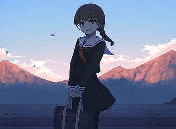 Anime girl, cute, outdoor HD wallpaper