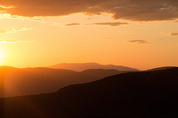 Nature, Sunset, Sky, Horizon, Hills HD wallpaper