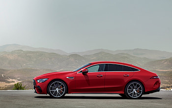 2022, Mercedes-AMG GT 63 S E Performance, side view, exterior, red GT 63 S, German cars, Mercedes-Benz HD wallpaper