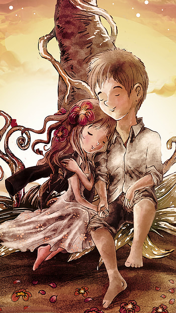 Love’s Embrace: Artistic Romance for Couples, Romantic, couple, painting, artistic, love HD phone wallpaper