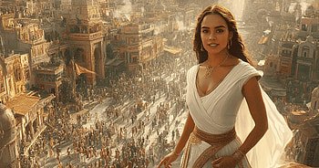 AI Art, woman, city HD wallpaper