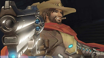 McCree Overwatch , Gaming hero, Intense action HD wallpaper