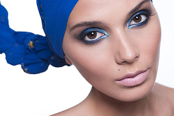 Scarf, makeup, lady, abstract, 3d, face HD wallpaper