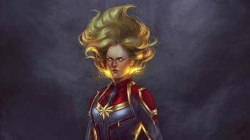 Captain Marvel Newart, captain-marvel, superheroes, artwork, art, artstation HD wallpaper