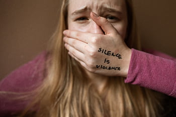 Powerful highlighting the message 'Silence is Violence' to raise awareness on social issues. HD wallpaper