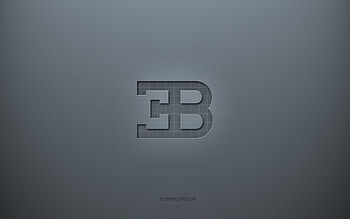Bugatti logo, gray creative background, Bugatti emblem, gray paper texture, Bugatti, gray background, Bugatti 3d logo HD wallpaper