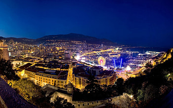 Cities, Houses, Mountains, Night, Yachts, Port, Monaco, Principality Of Monaco HD wallpaper
