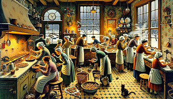 Homemade Cookie Baking - Vintage Kitchen, cookie baking, kitchen, baking, woman, winter HD wallpaper