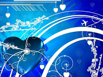 Blue season, blue, hearts HD wallpaper