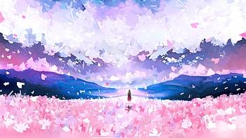 Walking In Flowers Field , artist, artwork, digital-art, artstation HD wallpaper