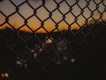 Night, Dark, Grid, Fence HD wallpaper