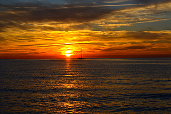 Baltic sea, sunset, clouds, sea HD wallpaper