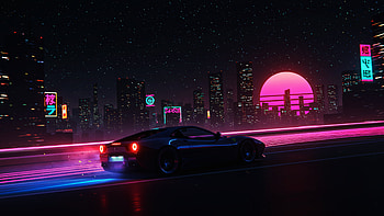 Ferrari Retrowave Night , ferrari, cars, retrowave, night, artist, artwork, digital-art HD wallpaper