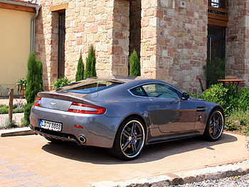 Sports, Aston Martin, Cars, Building, Grey, Side View, 2009, V8, Vantage HD wallpaper