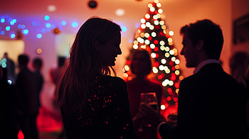 Flirting at the Christmas Party: A Celebration, christmas party, holiday party, Christmas, celebration HD wallpaper