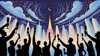 Midnight Skyline Toast — New Year's Eve, New Years Eve, Party, Celebration, Toast, Crowd HD wallpaper
