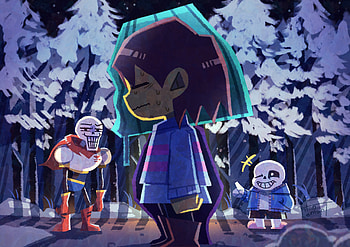 Undertale Heroes in – Papyrus, Sans, and Frisk Adventure, Papyrus (Undertale), Sans (Undertale), Frisk (Undertale), video game, Undertale HD wallpaper