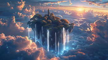 Floating Island: A Stunning Cloudscape, cloud, sky, floating island, landscape HD wallpaper
