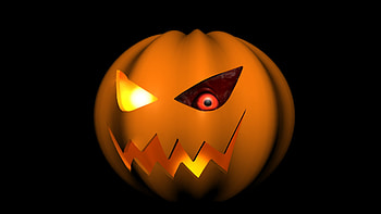 Pumpkin, halloween, pumkin, eye, 3d HD wallpaper
