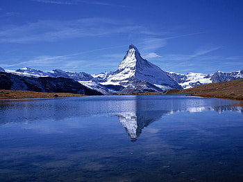 Winter, Nature, Mountain, Vertex, Top, Peak, Lake, Reflection HD wallpaper