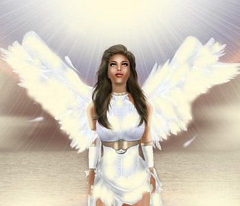 Angel, abstract, fantasy HD wallpaper