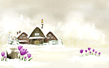 winter's flowers, winter, white, snow, mouve, beautiful, flowers HD wallpaper