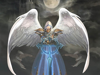 Angel, white wings, warrior, fantasy HD wallpaper