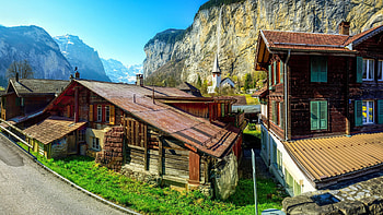 Lauterbrunnen Switzerland Village Travel HD wallpaper