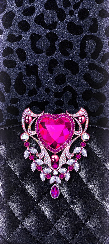 Leopard Leeyoonjae, love, magenta, diamond, pink, premium, black, luxury, leather HD phone wallpaper