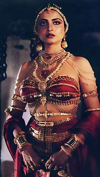 Rekha, bollywood actress, vintage, sexy gorgeous HD phone wallpaper