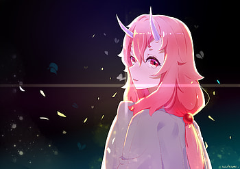 Shuna (That Time I Got Reincarnated As A Slime), Anime, That Time I Got Reincarnated As A Slime, Horns, Pink Eyes, Pink Hair HD wallpaper