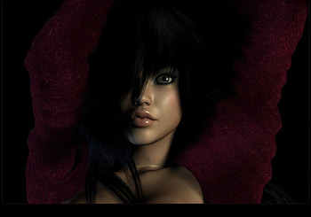 Burgundy, girl, abstract, fantasy HD wallpaper