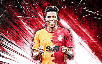 Gedson Fernandes, grunge art, Galatasaray SK, portuguese footballers, soccer, Turkish Super Lig, Gedson Carvalho Fernandes, purple abstract rays, Galatasaray FC, footaball, Gedson Fernandes Galatasaray, Gedson Fernandes HD wallpaper