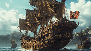 Pirate Ship Adventure - Ultra, pirate ship, sailing, ocean, adventure, fantasy, fantasy adventure HD wallpaper