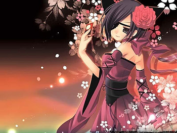 Red Kimono Girl, kimono, anime, red, women, girl HD wallpaper