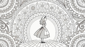 Alice in Wonderland: Stunning Ultra, Alice In Wonderland, illustration, monochrome, fantasy HD wallpaper