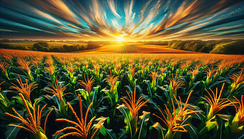 Spectacular Sunrise Over Lush Cornfield, cornfield, Agriculture, landscape, nature HD wallpaper