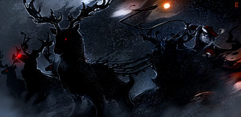 Christmas, Holiday, Dark, Reindeer, Santa HD wallpaper