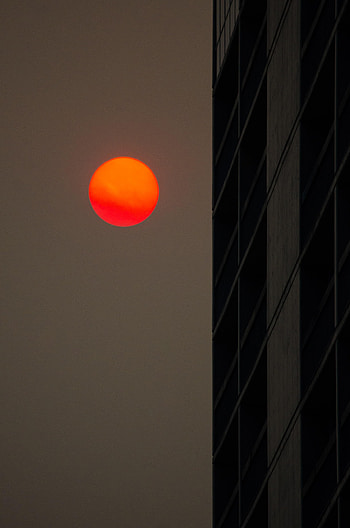 Sunset, Sun, Twilight, Building, Minimalism, Dusk HD phone wallpaper