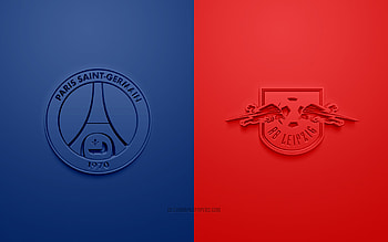 PSG vs RB Leipzig, 2021, UEFA Champions League, Group А, 3D logos, blue red background, Champions League, football match, 2021 Champions League, PSG, RB Leipzig HD wallpaper