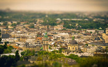 Old town panorama, High quality , Lviv city view, Ukraine lions HD wallpaper