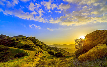 THE JOURNEY CONTINUES...., Topanga, journey, clouds, people, mountains, sunrise HD wallpaper