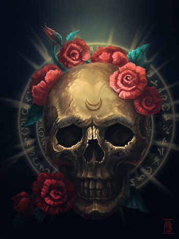 Skull, flowers, art HD phone wallpaper