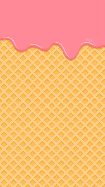 Pink ice cream, Melting on waffle, Cute , Sweet background HD phone wallpaper