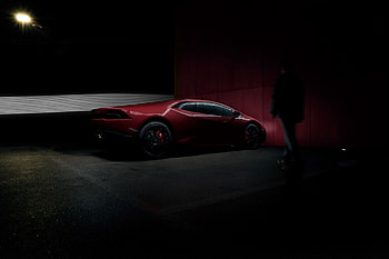 Red Lamborghini Huracan Rear , lamborghini-huracan, lamborghini, cars, artist, behance HD wallpaper