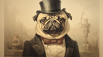 Gentleman Pug Dog, pug, dog HD wallpaper