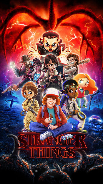 Stranger things, Netflix, art, Stranger_things_4, cartoon HD phone wallpaper